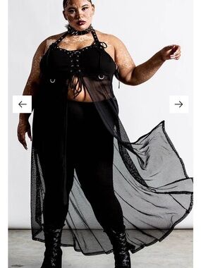 SOLD OUT Killstar darklist duster mesh top tunic dress plus 4xl gothic metal